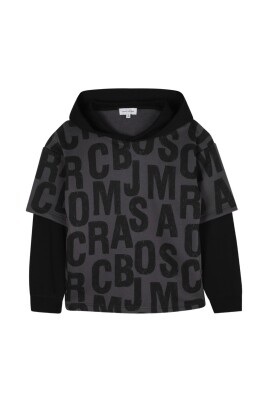 sweat-noir-a-capuche-imprime-logo