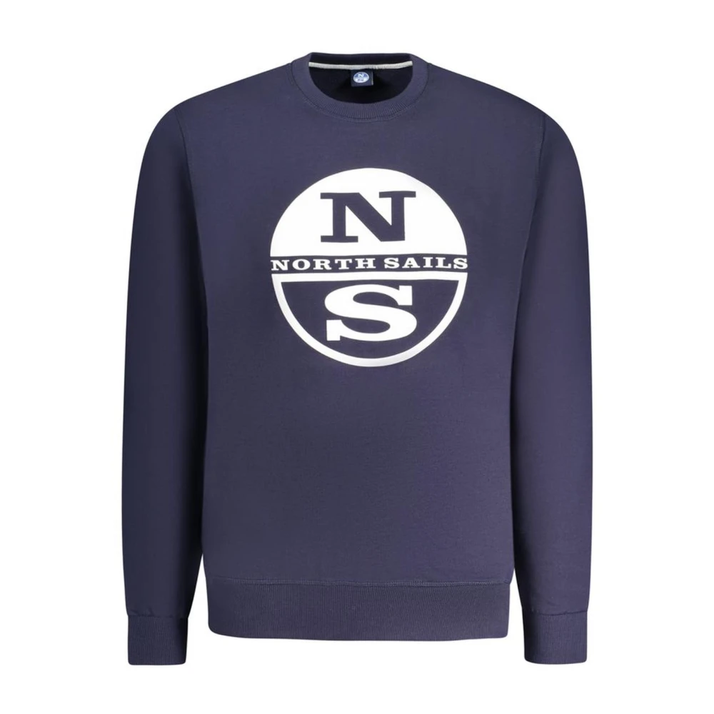 North Sails Blauwe Katoenen Gebreide Trui Blue Heren
