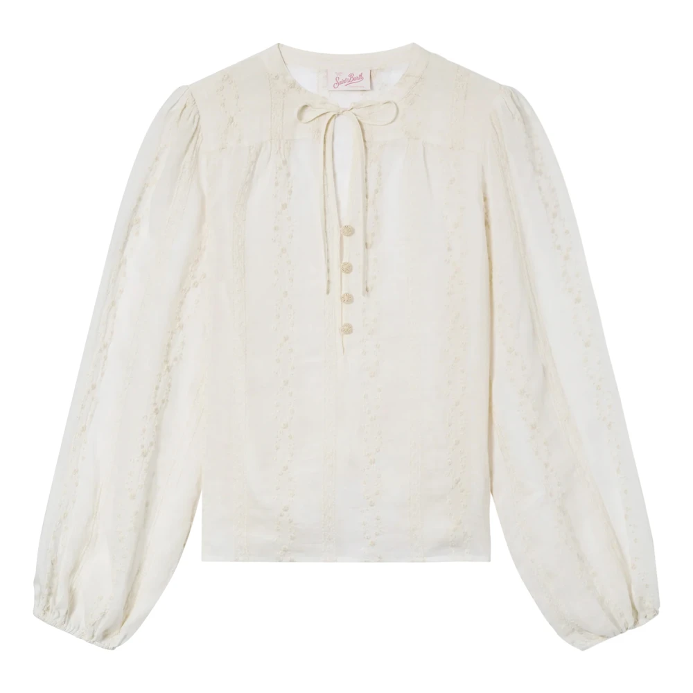 Mc2 Saint Barth White Blouses, Female, S, Top