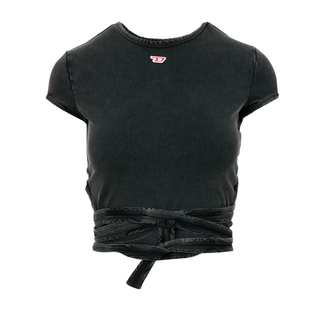 Diesel Kvinno Grå Toppar Dam, S, Bomull, T-Bunny-Tail-R1 T-Shirt