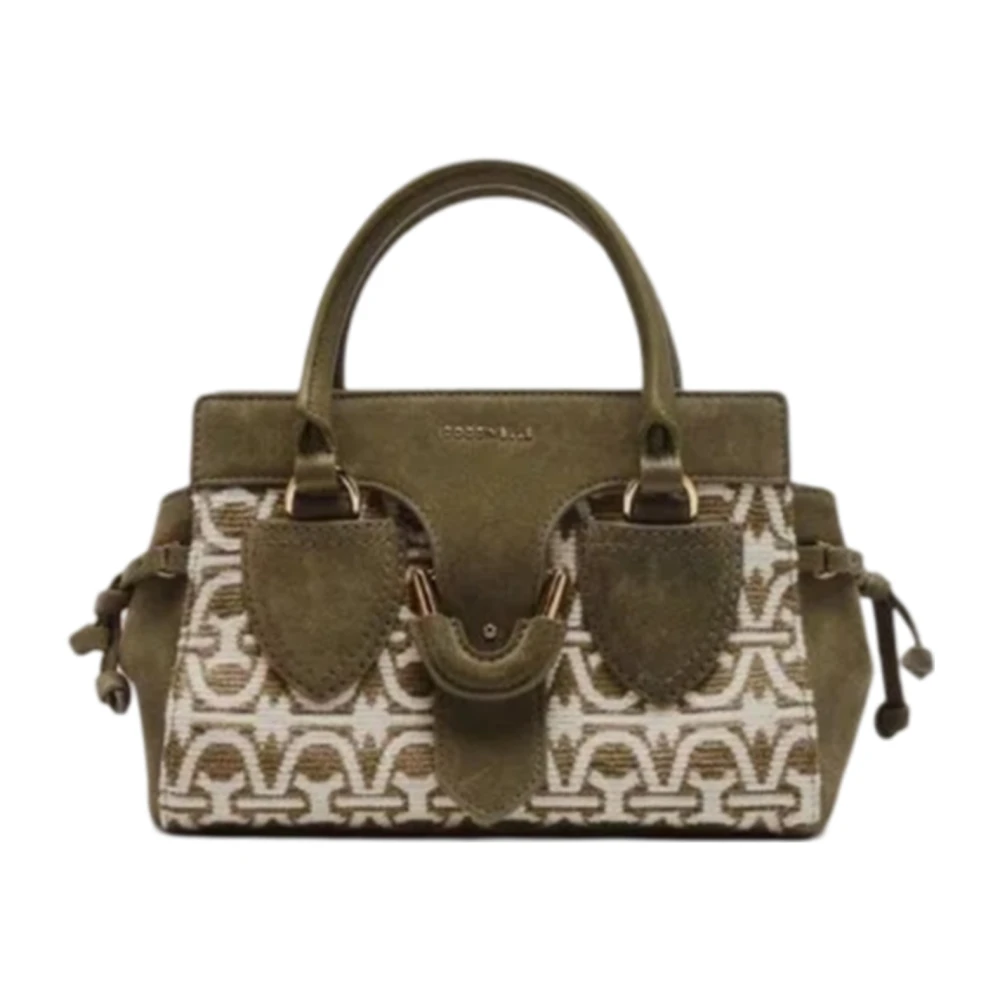 Coccinelle Groene leren handtas met elegante details Green Dames