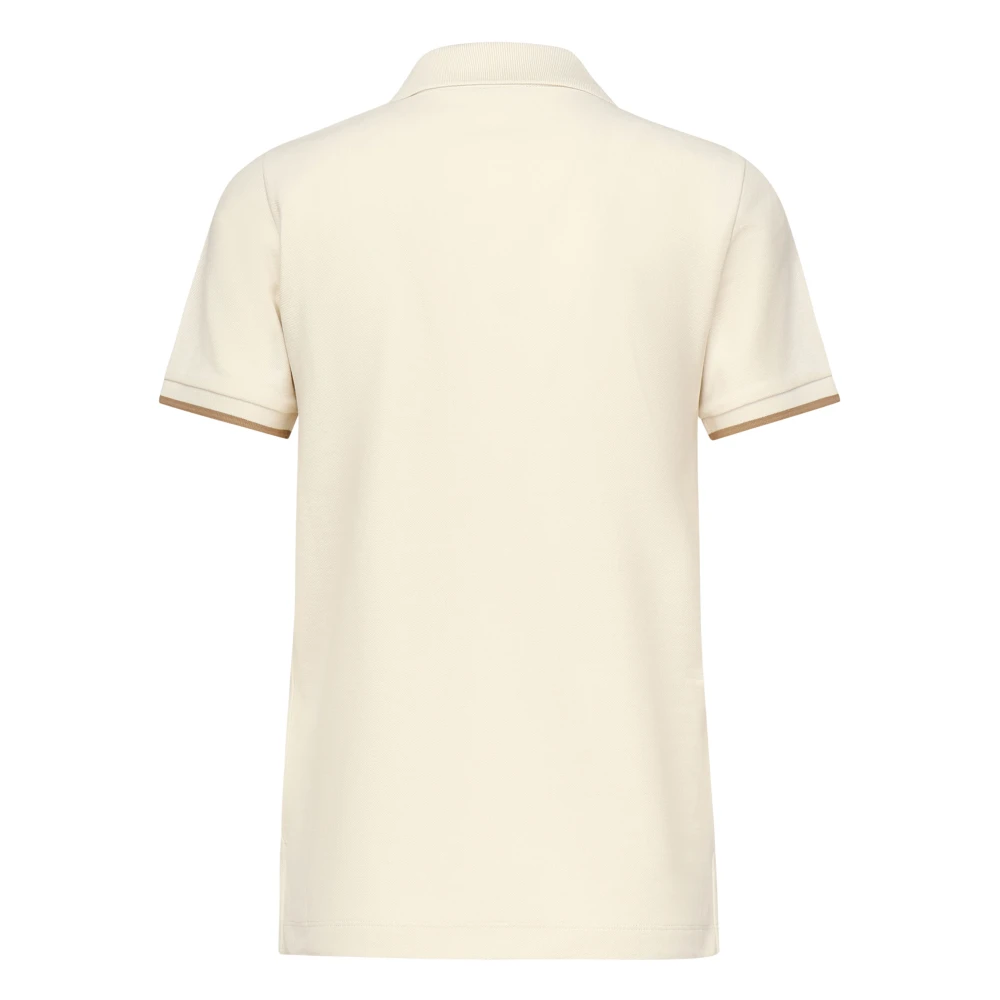 Moncler Witte Poloshirt met Gestreepte Manchetten White Dames