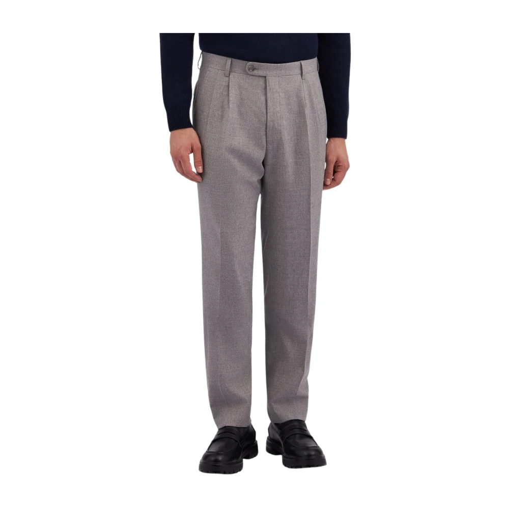 Brooks Brothers Lichtgrijze Stretch Wol Maagdelijke Wol Blend Broek Gray Heren