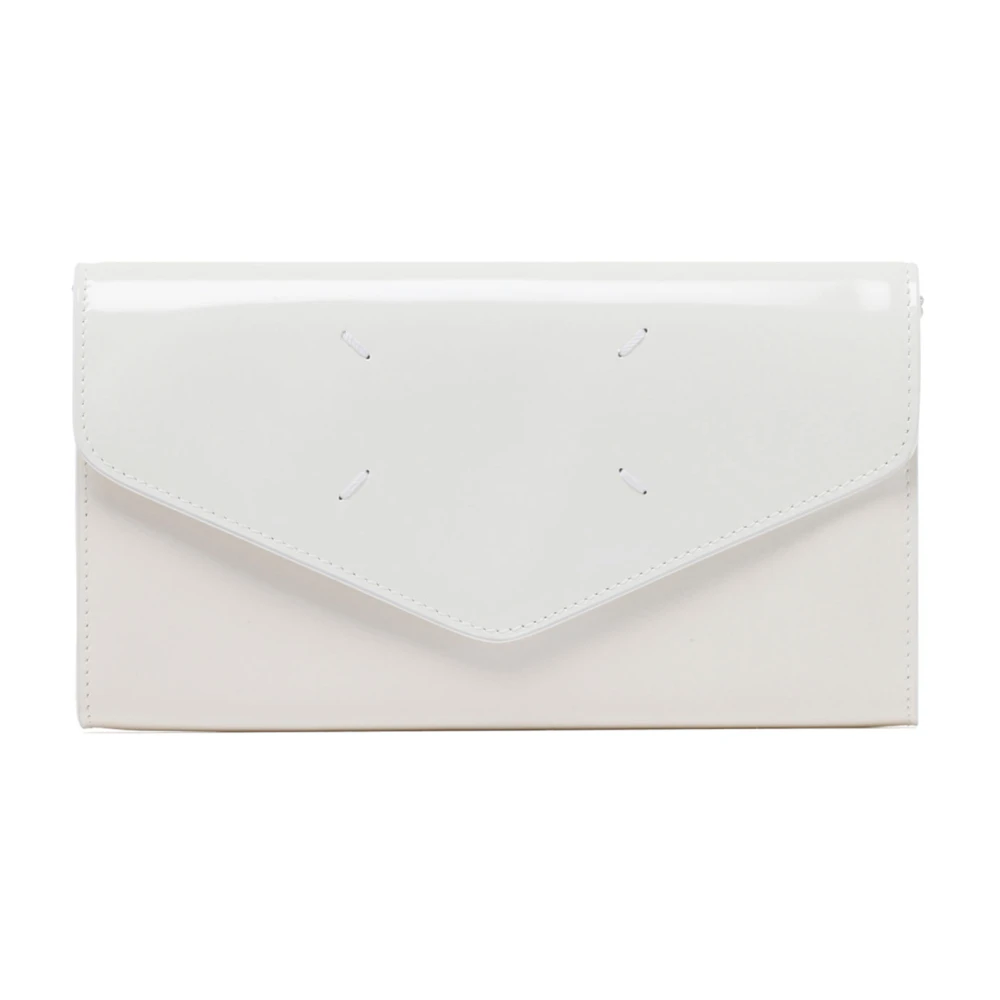 Maison Margiela Witte Kettingportemonnee met Drukknoopsluiting White Heren
