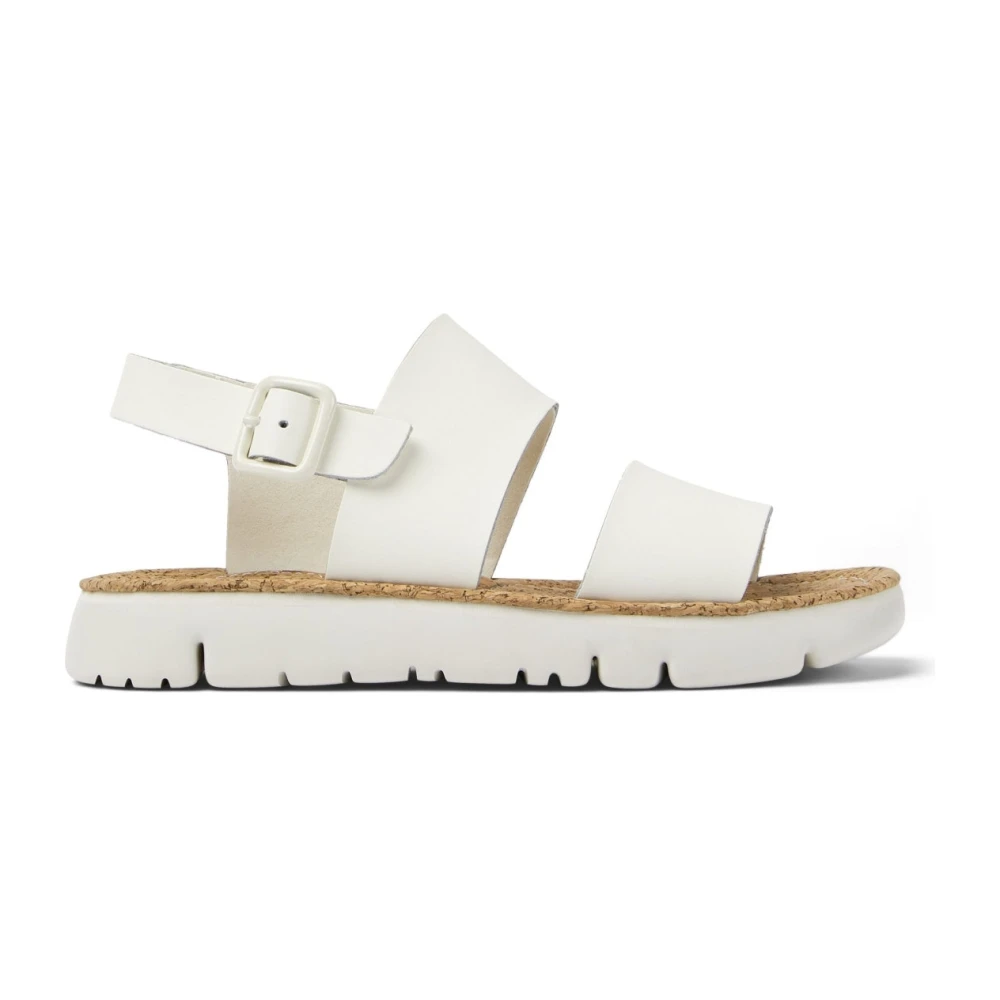 Camper Naturligt Vita Platta Sandaler Kvinnor White, Dam