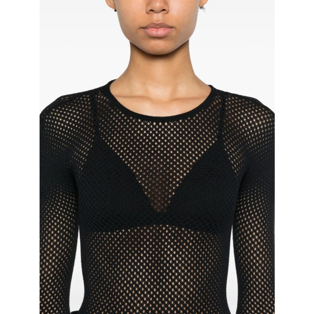 Wardrobe.nyc Zwarte Web Bodysuit Black Dames