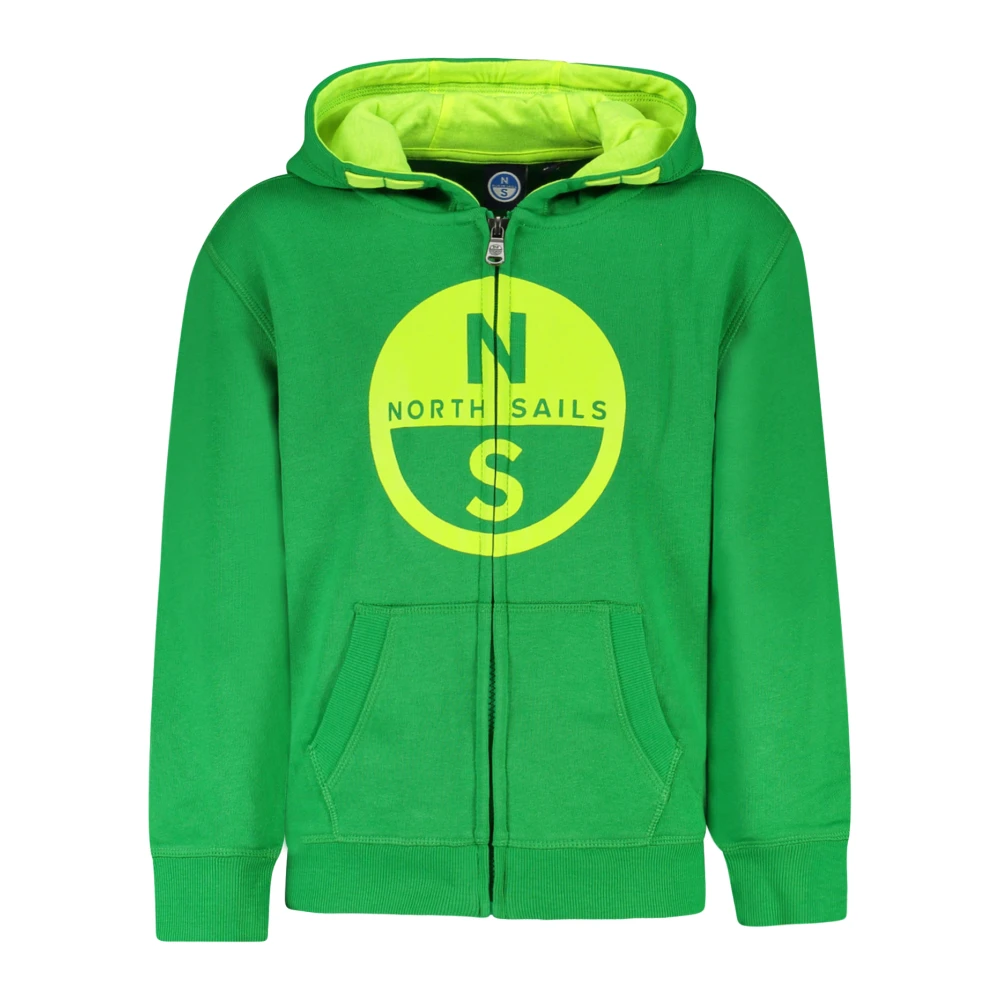 North Sails Boys Green Hooded Full-Zip Sweatshirt - Kids Sweatshirts - 12 Y - Kids