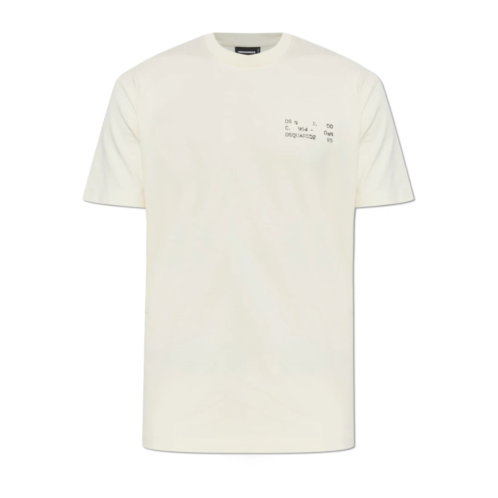Dsquared2 Beige T-Shirts, Male, L, Printed T-Shirt