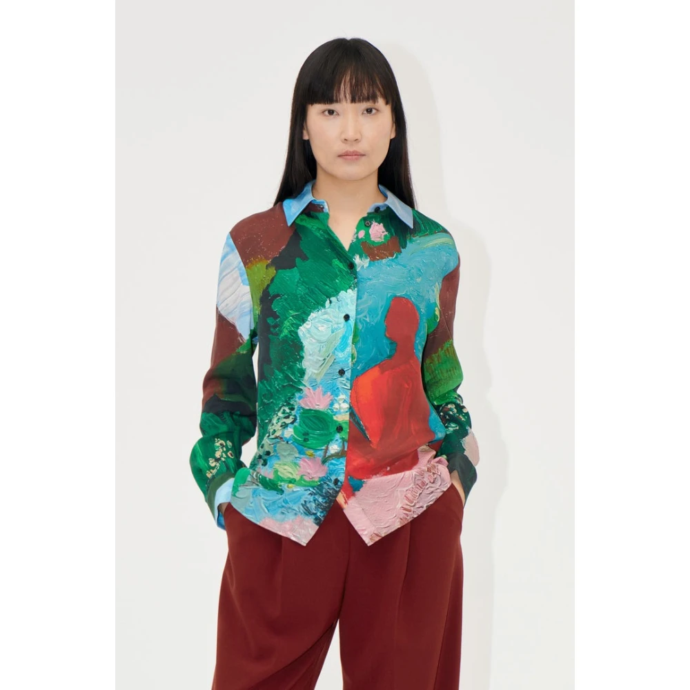 Stine Goya Abstract Landschap Print Shirt Multicolor Dames