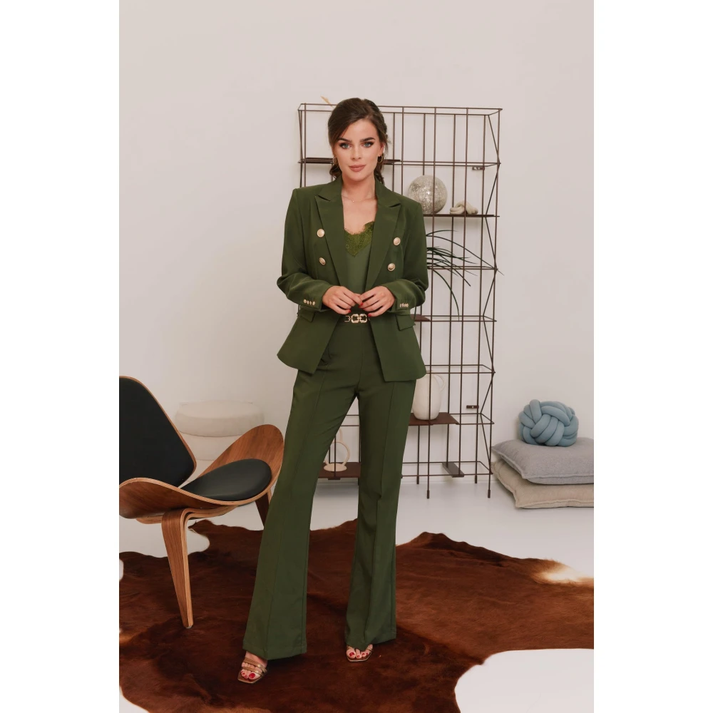 Radical Pepita Wijde Broek Green Dames