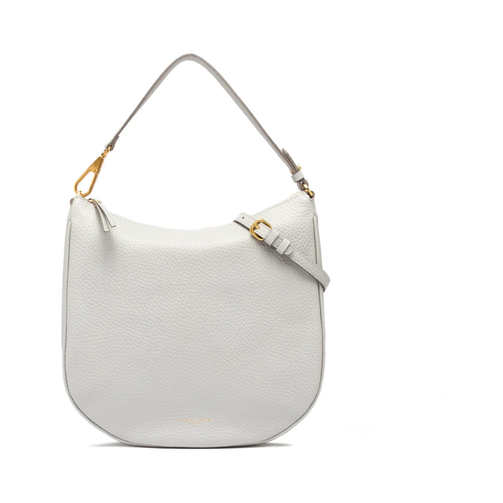 Gianni Chiarini Halfronde leren handtas met rits Gray Dames