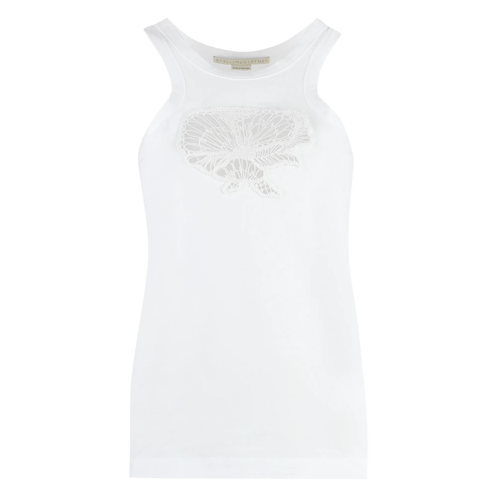 Stella Mccartney Geborduurde Katoenen Tanktop White Dames