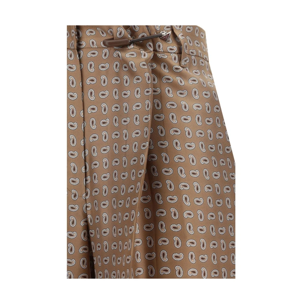 Prada Zijden broek met rits en zakken Brown Dames