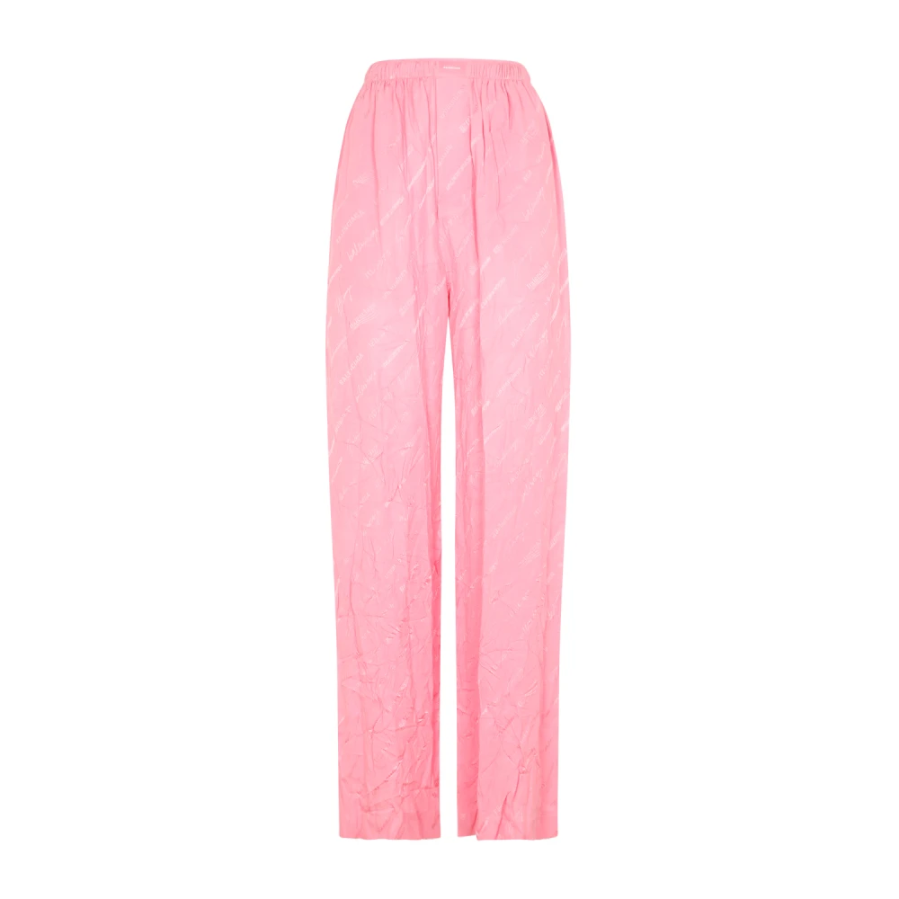 Balenciaga Silk Logo Rosa Byxor Pink, Dam