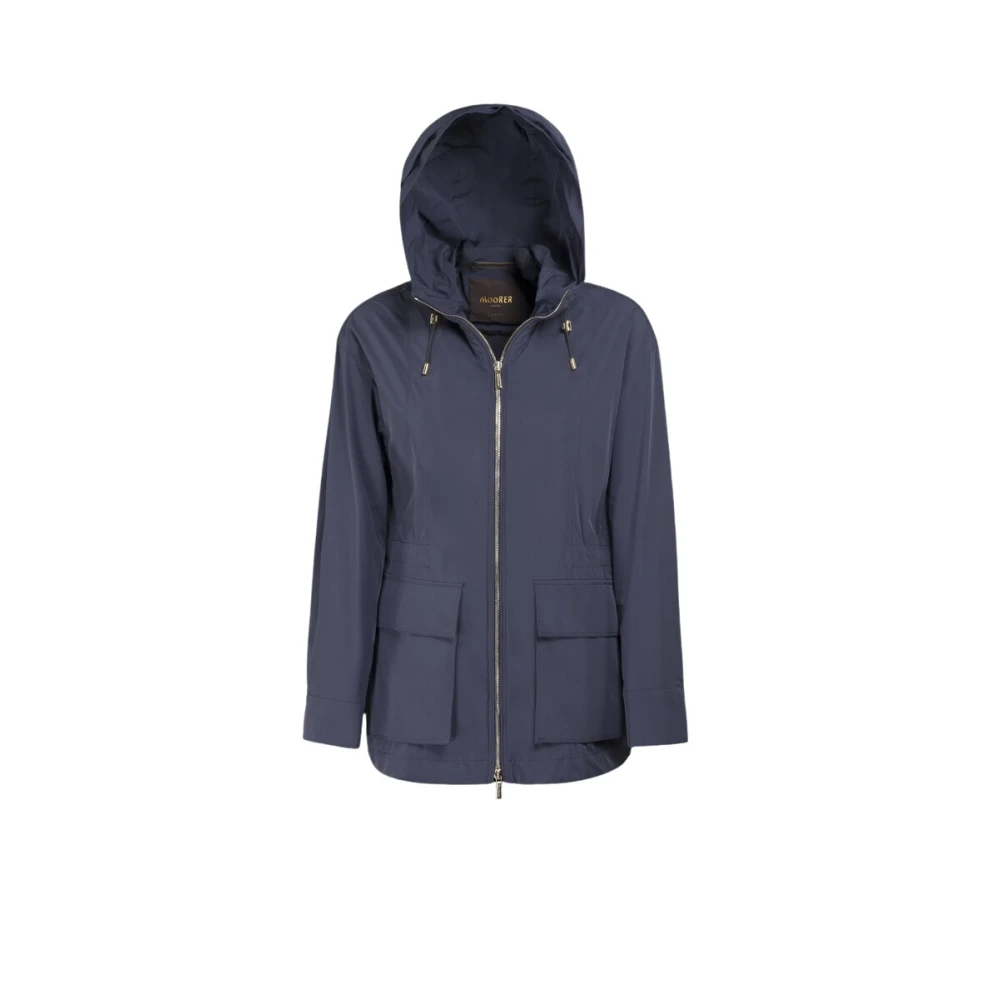 Moorer Women's Blue Light Jackets, M, Erma-Kn Parka