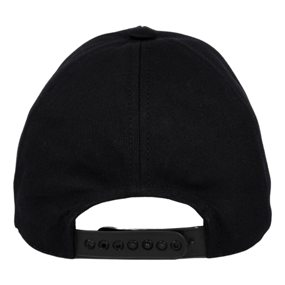 Courrèges Zwarte katoenen handtekening pet Black Unisex