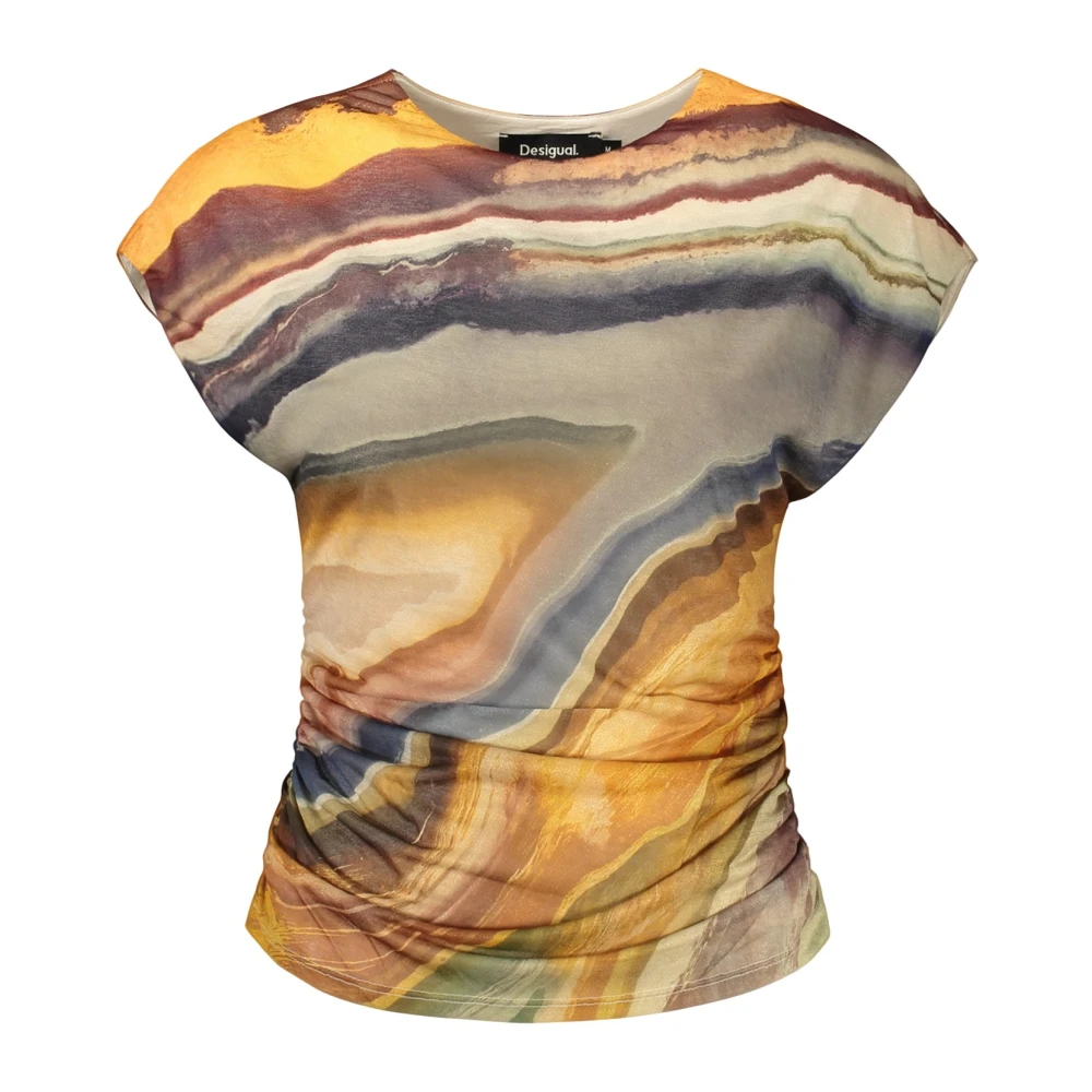 Desigual Beige Viscose Womens T-Shirt - XL - Image 4
