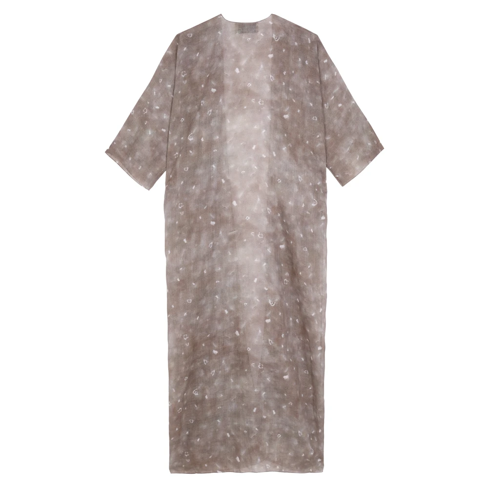 Cortana Nina lang ramie jas ayaz print Beige Dames