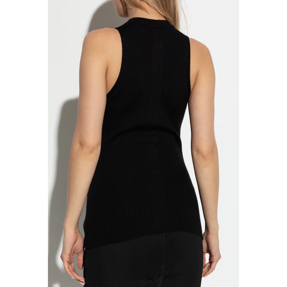 Rick Owens Gestreept Tanktop Black Dames