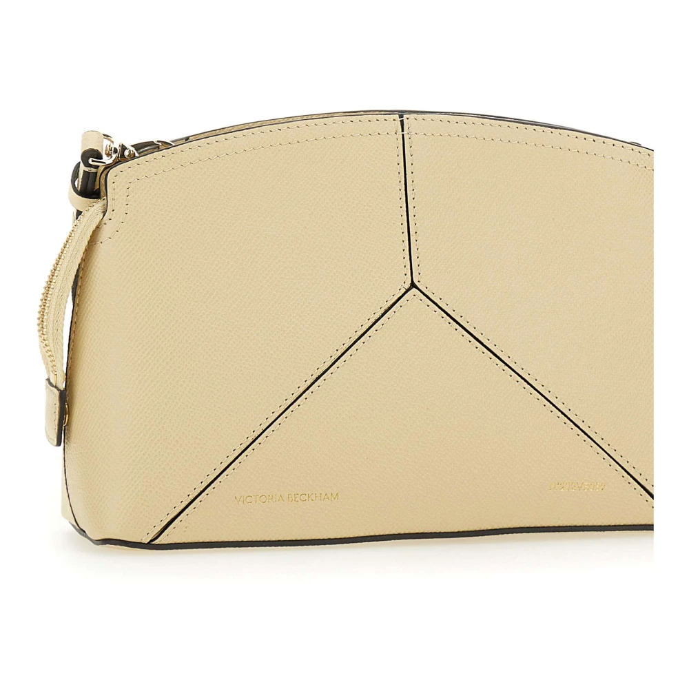 Victoria Beckham Beige Crossbody Schoudertas met B Gravure Beige Dames