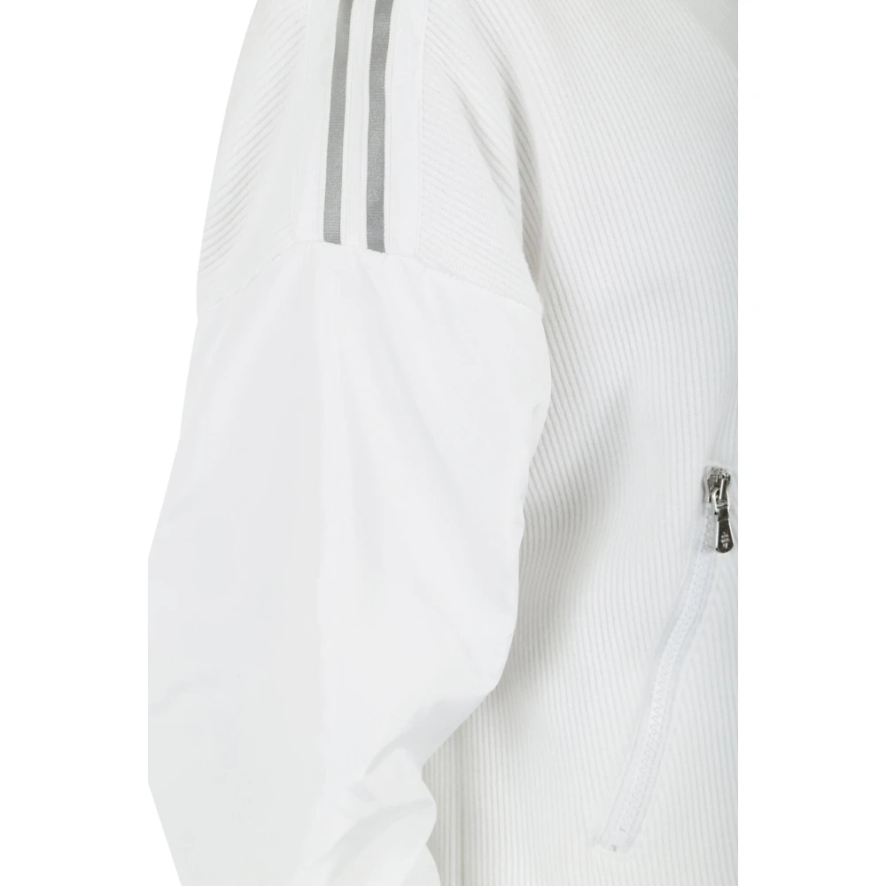 Eleventy Sportieve Hooded Bimateriaal Bomberjas White Dames