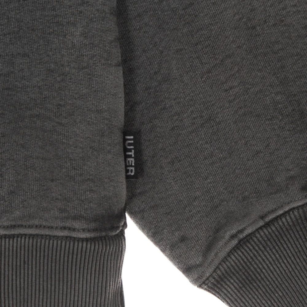 Iuter Zwarte Monogram Hoodie Lange Mouw Black Heren