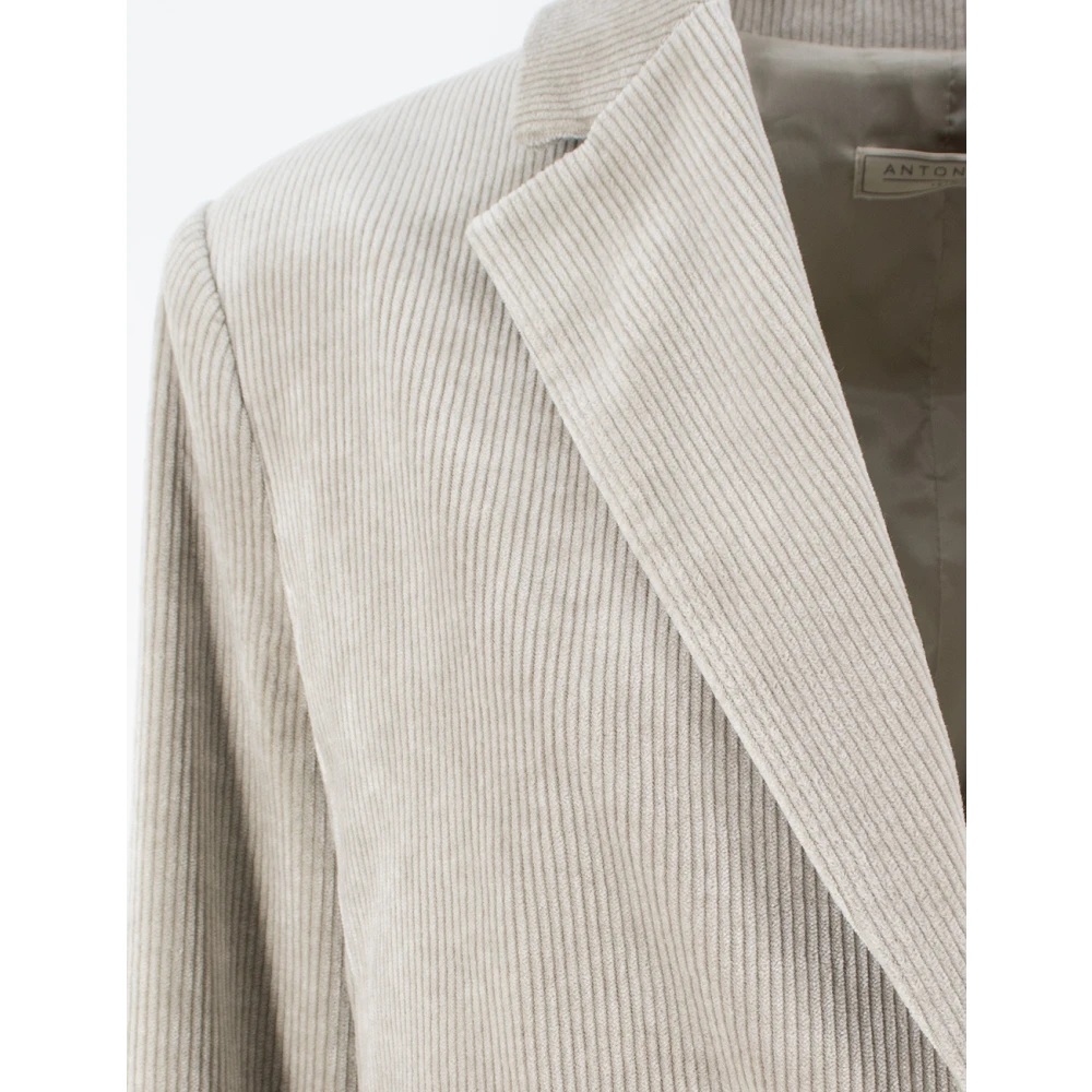 Antonelli Firenze Stijlvolle Ribgebreide jas voor vrouwen Gray Dames
