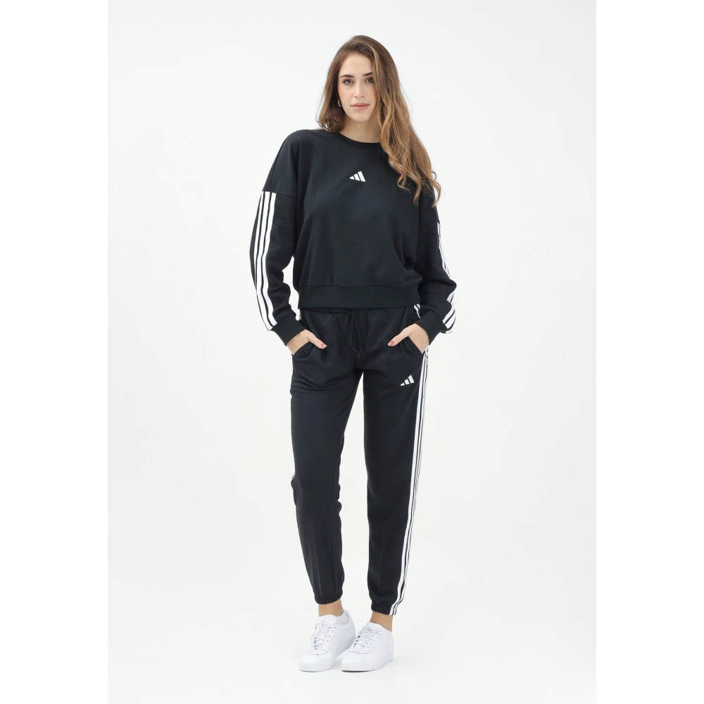 Adidas Zwarte Sportieve Essentials 3-Stripes Broek Black Dames