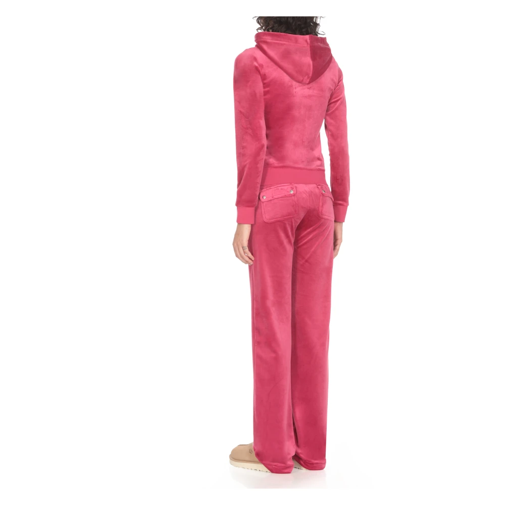 Juicy Couture Fuchsia Hoodie met Logo Rits Sluiting Pink Dames