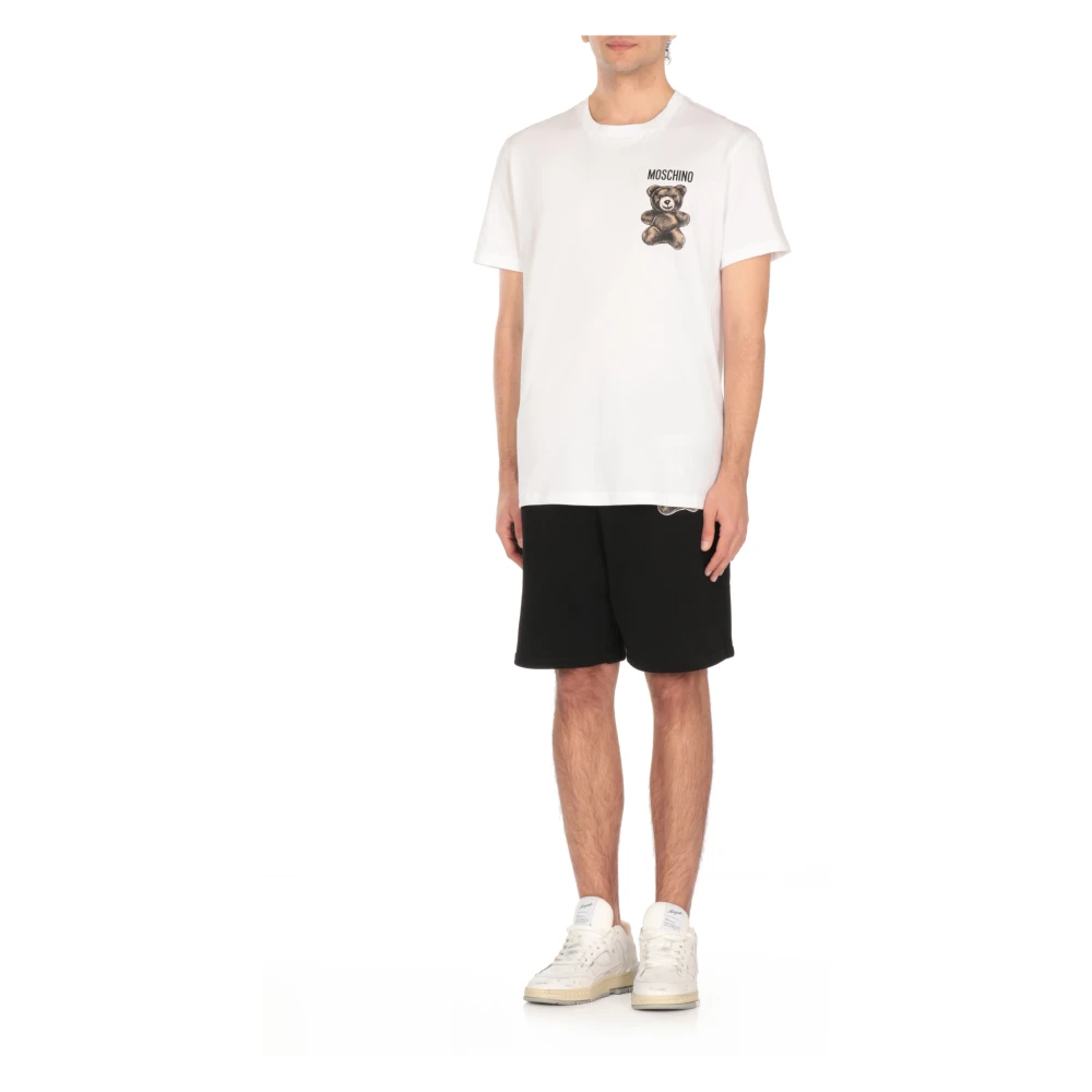 Moschino Wit Teddybeerprint T-shirt White Heren