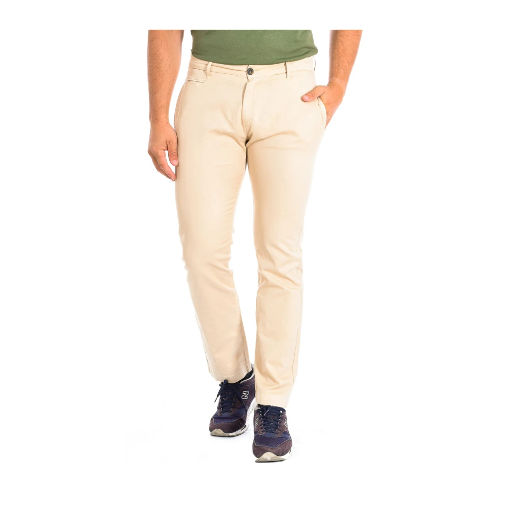 La Martina Beige Chinos, Male, W38, White Straight Cut Long Trousers