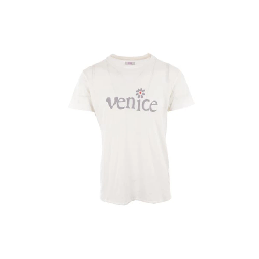 ERL Witte T-shirt met Venice Be Nice Print White Heren