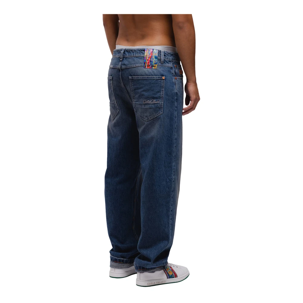 carlo colucci Premium Baggy Fit Jeans Bronx Blue Heren