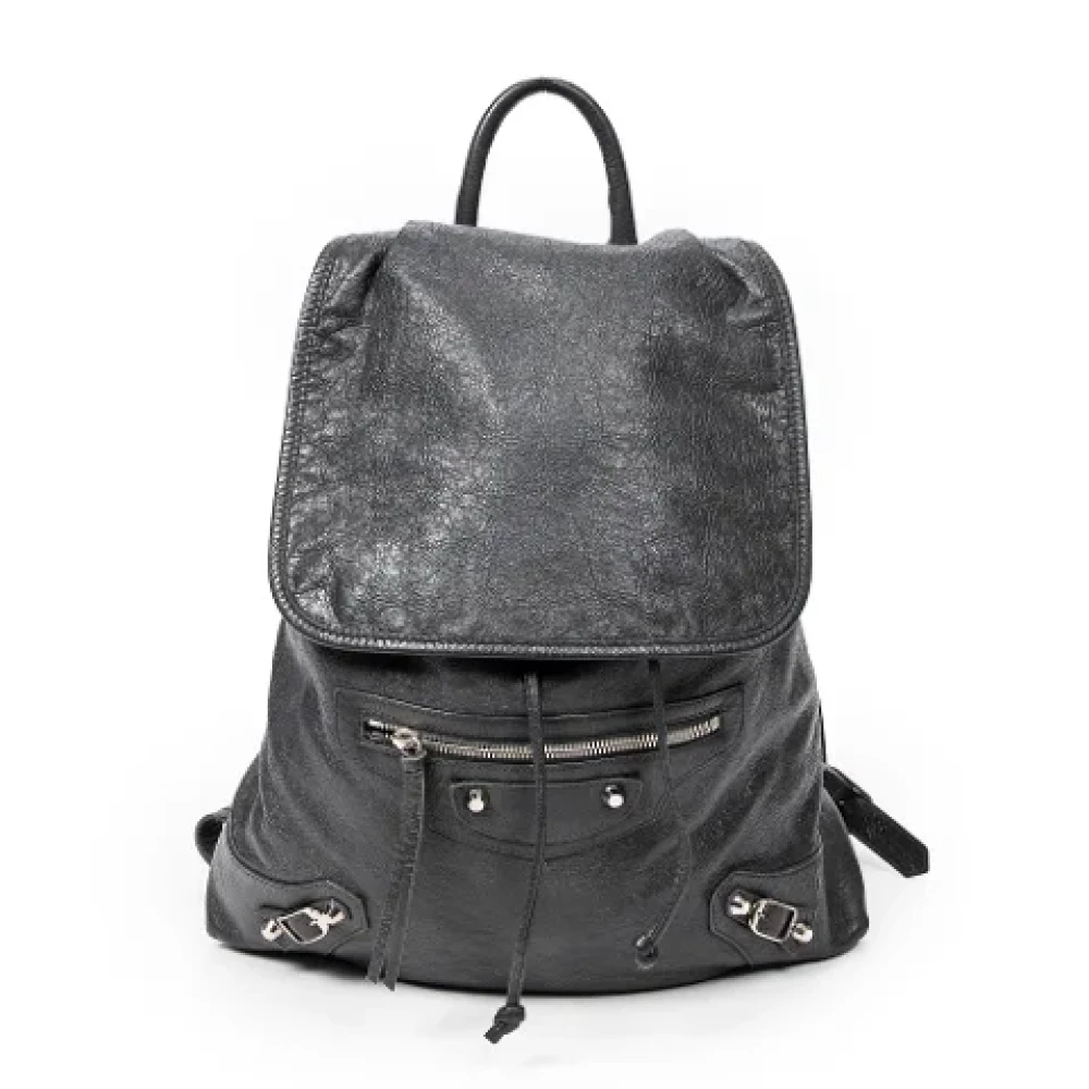 Balenciaga Vintage Pre-owned Leather backpacks Gray Dames