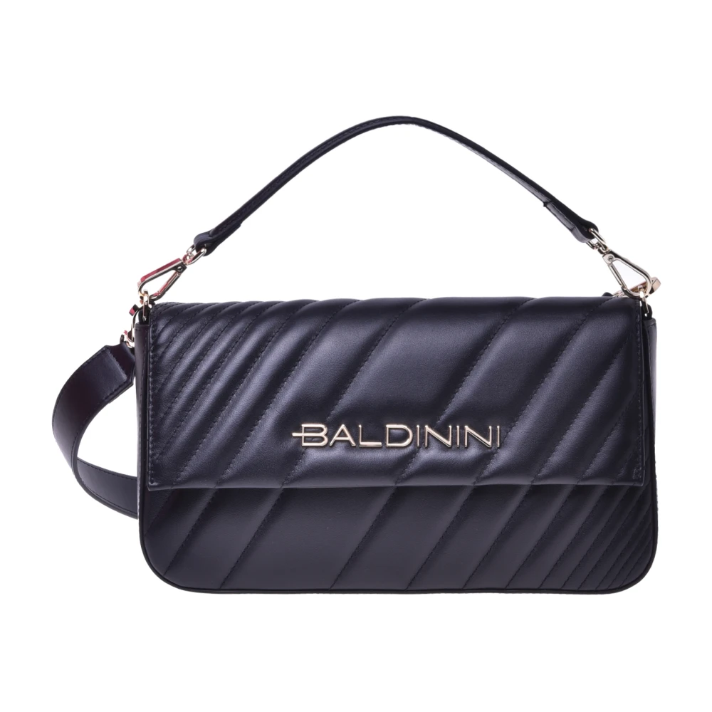 Baldinini Shoulder bag in black quilted leather Black Dames