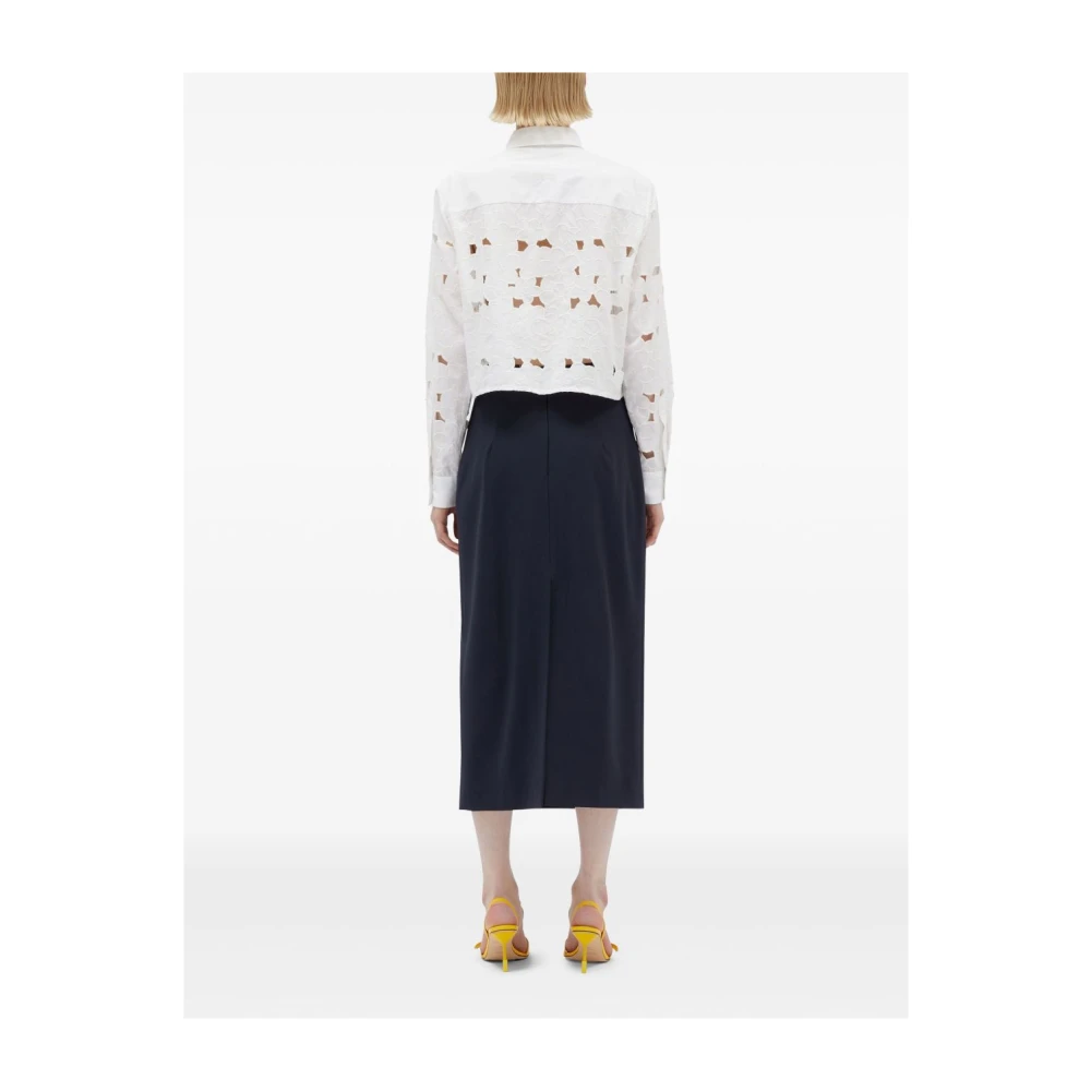 Msgm Blauwe Geplooide Rok Blue Dames