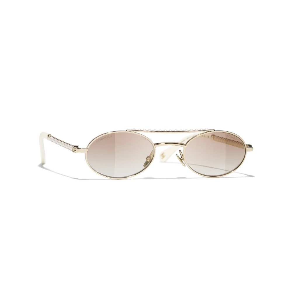 Chanel Women's Yellow Oval Sunglasses - Sunglasses - 50 Mm - Accessories