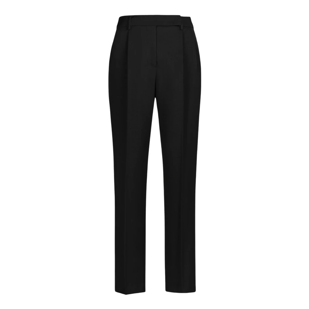 Max Mara Tijdloze Viigipüksid in Textuurwol Black Dames