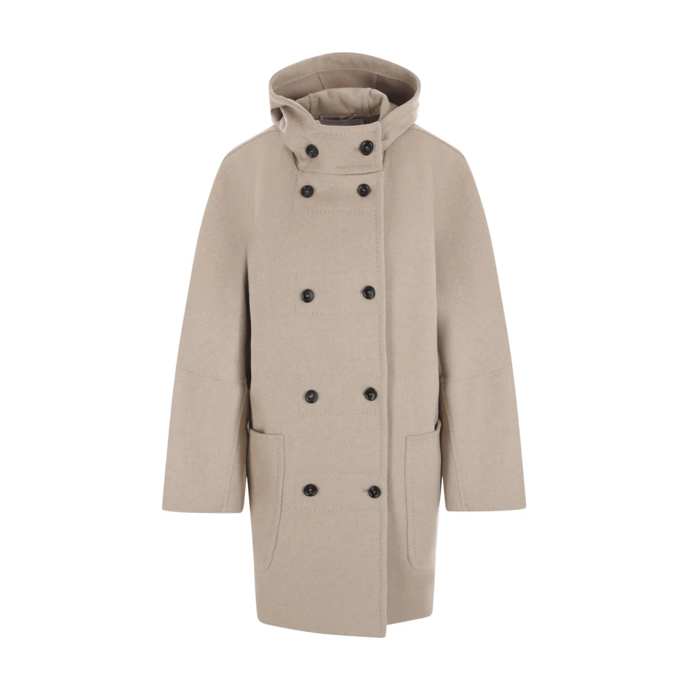 Max Mara Beige dubbelknäppt ullrock Beige, Dam