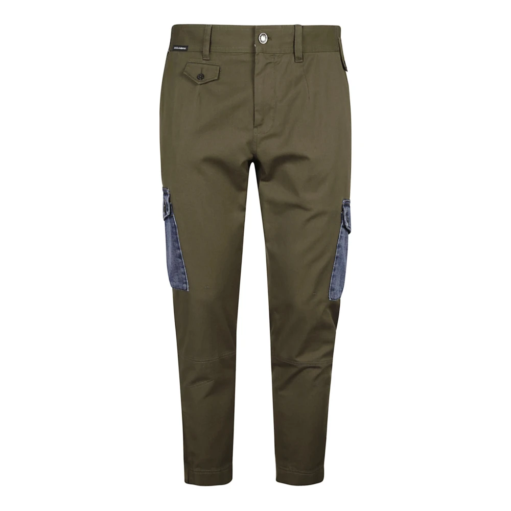 Dolce & Gabbana Khaki Groene Denim Zakbroek Green Heren