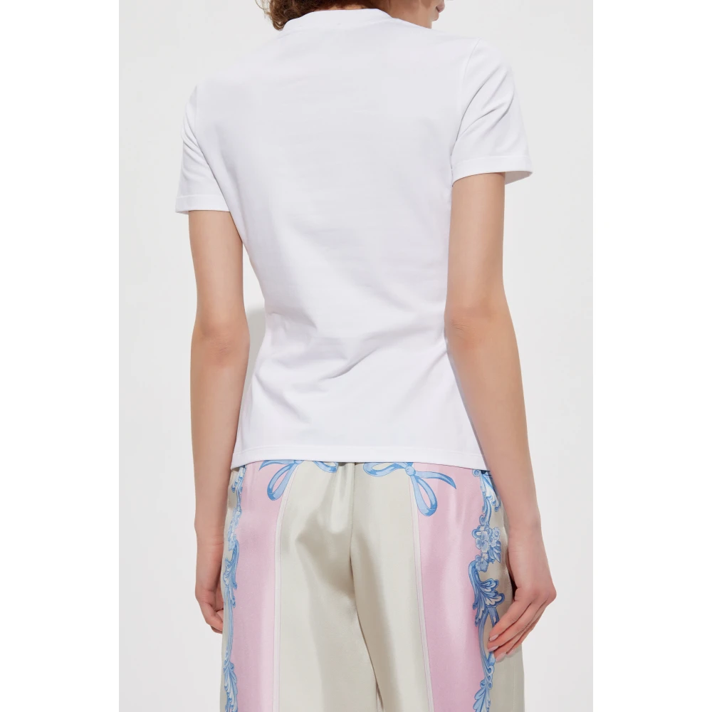 Versace T-shirt met glinsterende pailletten White Dames