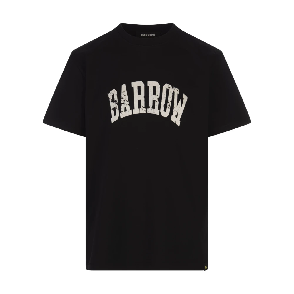 Barrow Smile Print Zwart T-shirt Black Heren