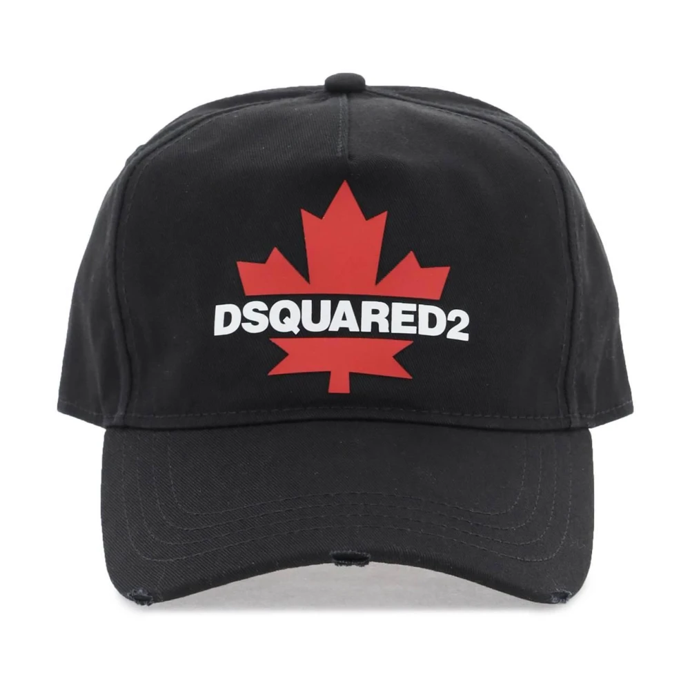Dsquared2 Baseball Cap met rubberen logo Black Heren