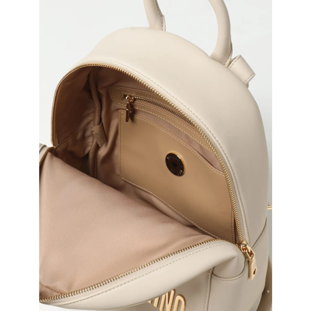 Love Moschino Ivoor Synthetische Rugzak voor Vrouwen Beige Dames