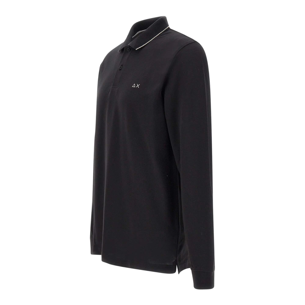 Sun68 Gestreept Poloshirt Zwart Black Heren
