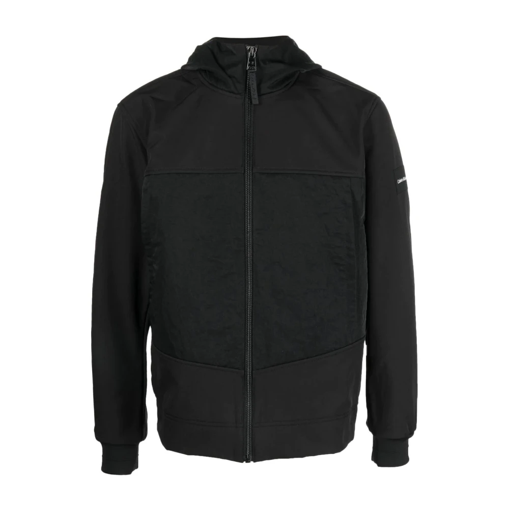 Calvin Klein Men's Black Crinkle Jacket Polyester Elastane - Light Jackets - Xl - Jackets
