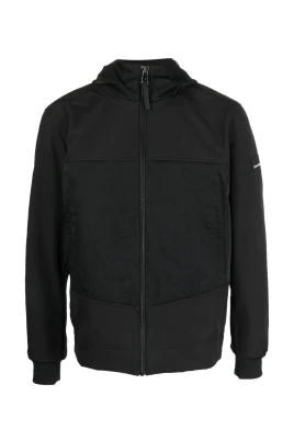 Svart Skrynklig Jacka Polyester Elastan