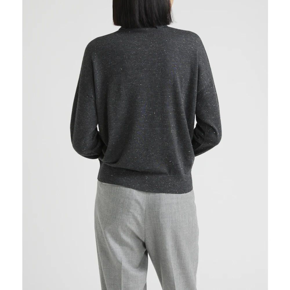 PESERICO Wol viscose en lurex coltrui Gray Dames