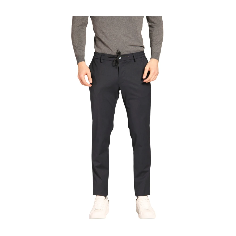 Mason's Slim Fit Wol Chino Broek Blue Heren