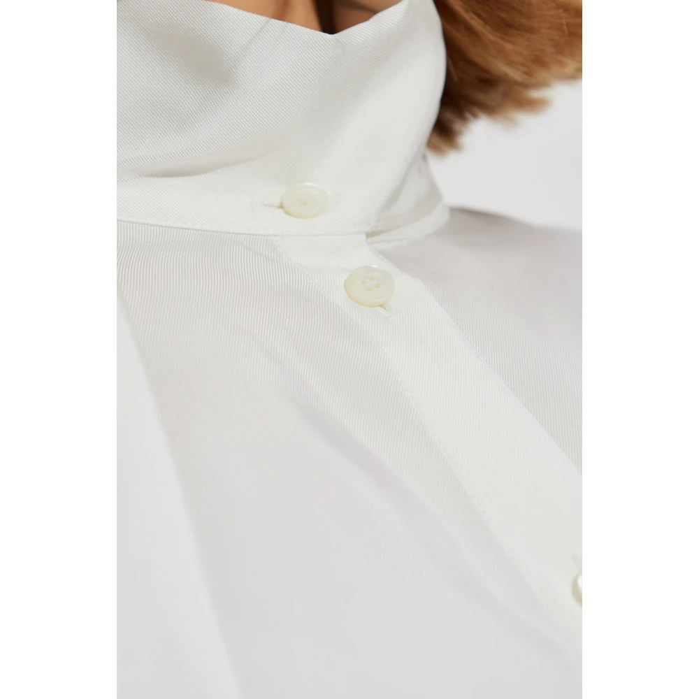 Salvatore Ferragamo Shirt met decoratieve strik bij de halslijn White Dames